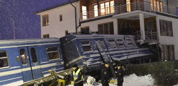 Stolen Train Crashes Into Home in Sweden